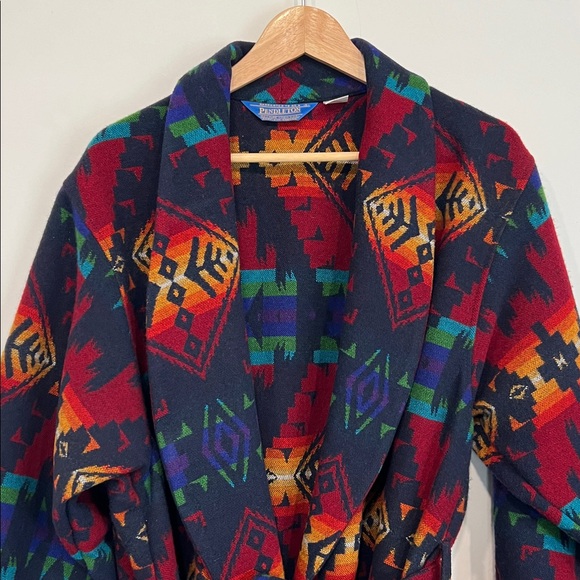 Pendleton Jackets & Blazers - Pendleton Long Wool Jacket Shawl Collar Robe in Chief Joseph Aztec Design